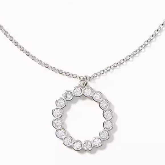 Jewelry - Kate Spade New York Full Circle Mini Pendant Necklace NWT 16" Silver-tone